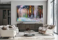 Snow forest — original impressionist oil painting by Volodymyr Myriyevskyy, 80 × 50 cm (31″ × 20″) — photo 5