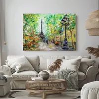 La Rambla, Columbus Monument (Barcelona) — original impressionist oil painting by Volodymyr Myriyevskyy, 70 × 50 cm (28″ × 20″) — photo 3