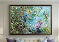 Somewhere In childhood — original impressionist oil painting by Volodymyr Myriyevskyy, 70 × 50 cm (28″ × 20″) — photo 4