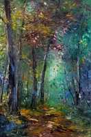 Forest Dream — original impressionist oil painting by Volodymyr Myriyevskyy, 40 × 60 cm (16″ × 24″) — photo 1