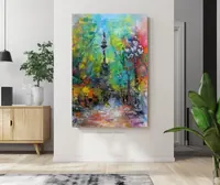 La Rambla, Busy Boulevard (Barcelona) — original impressionist oil painting by Volodymyr Myriyevskyy, 40 × 60 cm (16″ × 24″) — photo 2