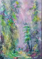 Light deep in the woods — original oil painting by Volodymyr Myriyevskyy