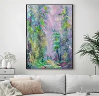 Light deep in the woods — original impressionist oil painting by Volodymyr Myriyevskyy, 50 × 70 cm (20″ × 28″) — photo 3