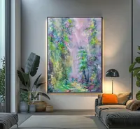 Light deep in the woods — original impressionist oil painting by Volodymyr Myriyevskyy, 50 × 70 cm (20″ × 28″) — photo 4
