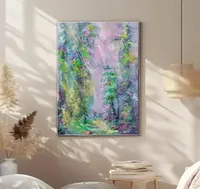 Light deep in the woods — original impressionist oil painting by Volodymyr Myriyevskyy, 50 × 70 cm (20″ × 28″) — photo 5