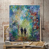 Happy moments — original impressionist oil painting by Volodymyr Myriyevskyy, 50 × 60 cm (20″ × 24″) — photo 2