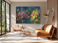 Garden of Living Colors — original impressionist oil painting by Volodymyr Myriyevskyy, 70 × 50 cm (28″ × 20″) — photo 5