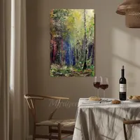 Sunlight in forest — original impressionist oil painting by Volodymyr Myriyevskyy, 40 × 60 cm (16″ × 24″) — photo 3