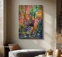 Forest Shadows — original impressionist oil painting by Volodymyr Myriyevskyy, 50 × 70 cm (20″ × 28″) — photo 3