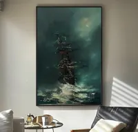 Night Passage (Chronicles of the Moonlit Seas) — original impressionist oil painting by Volodymyr Myriyevskyy, 40 × 60 cm (16″ × 24″) — photo 3
