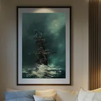 Night Passage (Chronicles of the Moonlit Seas) — original impressionist oil painting by Volodymyr Myriyevskyy, 40 × 60 cm (16″ × 24″) — photo 4