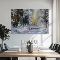 Winter Light Through the Pines — original impressionist oil painting by Volodymyr Myriyevskyy, 60 × 40 cm (24″ × 16″) — photo 2