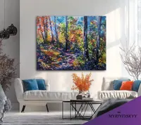 Purple Forest — original impressionist oil painting by Volodymyr Myriyevskyy, 50 × 40 cm (20″ × 16″) — photo 2
