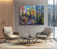 Purple Forest — original impressionist oil painting by Volodymyr Myriyevskyy, 50 × 40 cm (20″ × 16″) — photo 5