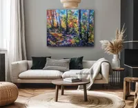Purple Forest — original impressionist oil painting by Volodymyr Myriyevskyy, 50 × 40 cm (20″ × 16″) — photo 6