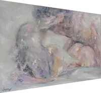 Passion of love — original impressionist oil painting by Volodymyr Myriyevskyy, 70 × 50 cm (28″ × 20″) — photo 3