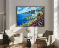 House By The Sea Among Flowers — original impressionist oil painting by Volodymyr Myriyevskyy, 70 × 50 cm (28″ × 20″) — photo 5
