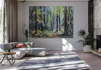 Deep forest — original impressionist oil painting by Volodymyr Myriyevskyy, 70 × 50 cm (28″ × 20″) — photo 3