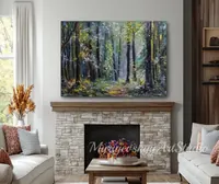Deep forest — original impressionist oil painting by Volodymyr Myriyevskyy, 70 × 50 cm (28″ × 20″) — photo 5