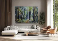 Deep forest — original impressionist oil painting by Volodymyr Myriyevskyy, 70 × 50 cm (28″ × 20″) — photo 6