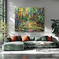Forest Symphony — original impressionist oil painting by Volodymyr Myriyevskyy, 60 × 50 cm (24″ × 20″) — photo 5
