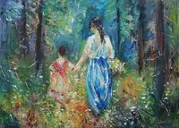 A Walk in the Summer Woods — original oil painting by Volodymyr Myriyevskyy