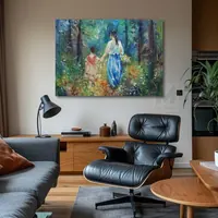 A Walk in the Summer Woods — original impressionist oil painting by Volodymyr Myriyevskyy, 70 × 50 cm (28″ × 20″) — photo 4