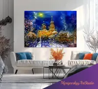 Old Village Church — original impressionist oil painting by Volodymyr Myriyevskyy, 70 × 50 cm (28″ × 20″) — photo 2