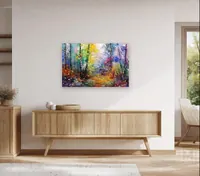 Enchanted Forest Entrance — original impressionist oil painting by Volodymyr Myriyevskyy, 60 × 40 cm (24″ × 16″) — photo 2