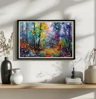 Enchanted Forest Entrance — original impressionist oil painting by Volodymyr Myriyevskyy, 60 × 40 cm (24″ × 16″) — photo 3