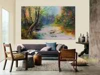 Enchanted Forest Lake — original impressionist oil painting by Volodymyr Myriyevskyy, 80 × 50 cm (31″ × 20″) — photo 2