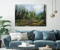 Enchanted Misty Forest — original impressionist oil painting by Volodymyr Myriyevskyy, 70 × 50 cm (28″ × 20″) — photo 3