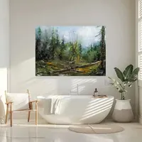 Enchanted Misty Forest — original impressionist oil painting by Volodymyr Myriyevskyy, 70 × 50 cm (28″ × 20″) — photo 5