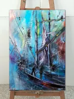 Men's work — original impressionist oil painting by Volodymyr Myriyevskyy, 50 × 70 cm (20″ × 28″) — photo 4