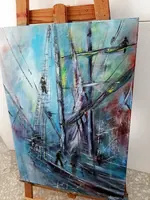 Men's work — original impressionist oil painting by Volodymyr Myriyevskyy, 50 × 70 cm (20″ × 28″) — photo 6