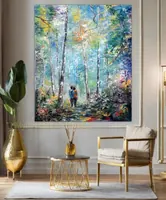 Romantic Stroll Among the Birches — original impressionist oil painting by Volodymyr Myriyevskyy, 50 × 60 cm (20″ × 24″) — photo 2