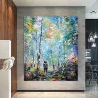 Romantic Stroll Among the Birches — original impressionist oil painting by Volodymyr Myriyevskyy, 50 × 60 cm (20″ × 24″) — photo 4