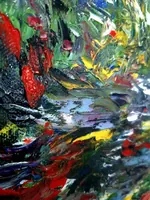 Forest of Dreams, Red Maples — original impressionist oil painting by Volodymyr Myriyevskyy, 40 × 60 cm (16″ × 24″) — photo 2