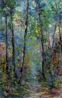 Path to a forest fairy tale — original oil painting by Volodymyr Myriyevskyy