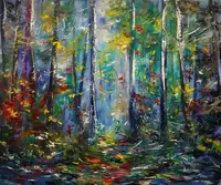Emerald Forest Light — original oil painting by Volodymyr Myriyevskyy