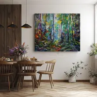 Emerald Forest Light — original impressionist oil painting by Volodymyr Myriyevskyy, 60 × 50 cm (24″ × 20″) — photo 4