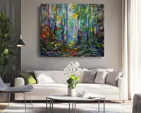 Emerald Forest Light — original impressionist oil painting by Volodymyr Myriyevskyy, 60 × 50 cm (24″ × 20″) — photo 5