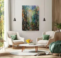 Path in the Woods, Drifting Leaves — original impressionist oil painting by Volodymyr Myriyevskyy, 40 × 60 cm (16″ × 24″) — photo 6