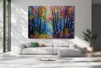 Angelic Light in the Forest — original impressionist oil painting by Volodymyr Myriyevskyy, 70 × 50 cm (28″ × 20″) — photo 3