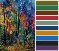 Colors of the Forest — original impressionist oil painting by Volodymyr Myriyevskyy, 50 × 70 cm (20″ × 28″) — photo 3