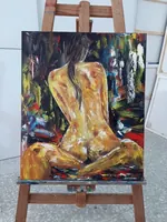 Erotic fantasy — original impressionist oil painting by Volodymyr Myriyevskyy, 50 × 60 cm (20″ × 24″) — photo 5
