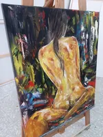 Erotic fantasy — original impressionist oil painting by Volodymyr Myriyevskyy, 50 × 60 cm (20″ × 24″) — photo 6