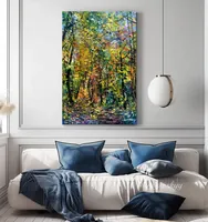 Deep Autumn Forest — original impressionist oil painting by Volodymyr Myriyevskyy, 40 × 60 cm (16″ × 24″) — photo 5