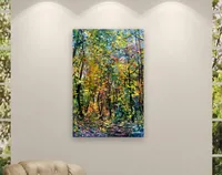 Deep Autumn Forest — original impressionist oil painting by Volodymyr Myriyevskyy, 40 × 60 cm (16″ × 24″) — photo 8