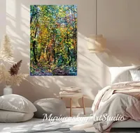 Deep Autumn Forest — original impressionist oil painting by Volodymyr Myriyevskyy, 40 × 60 cm (16″ × 24″) — photo 9